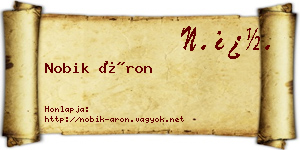 Nobik Áron névjegykártya